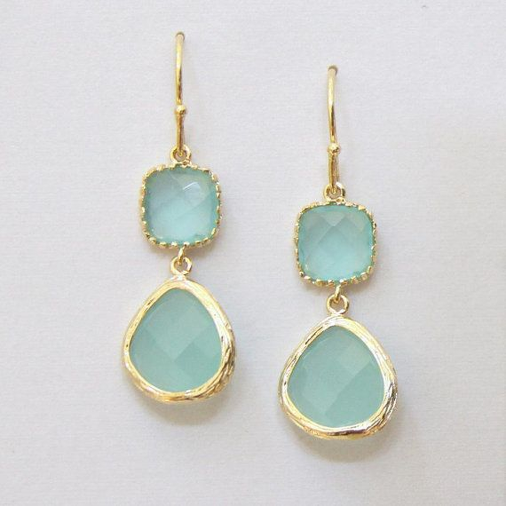 Boucles d’oreilles vintage à turquoise et pierre de lune