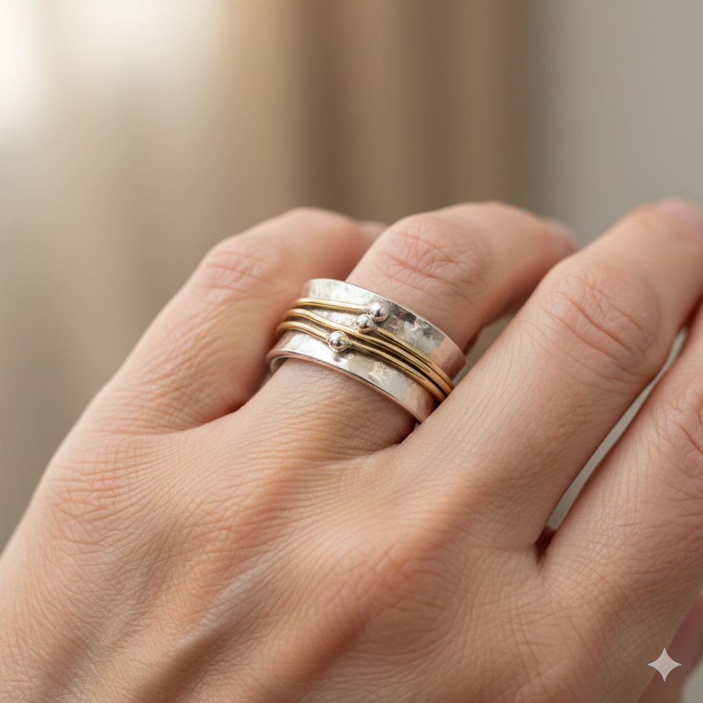 Vintage-Ring in Gold und Weißgold