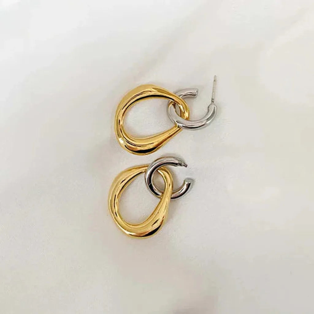Boucles d’oreilles vintage bicolores