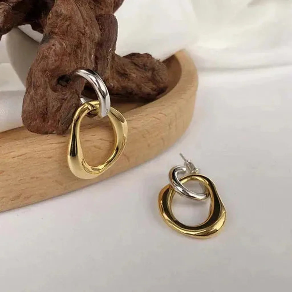 Boucles d’oreilles vintage bicolores