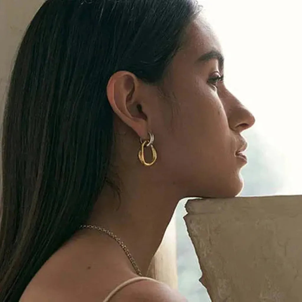 Boucles d’oreilles vintage bicolores