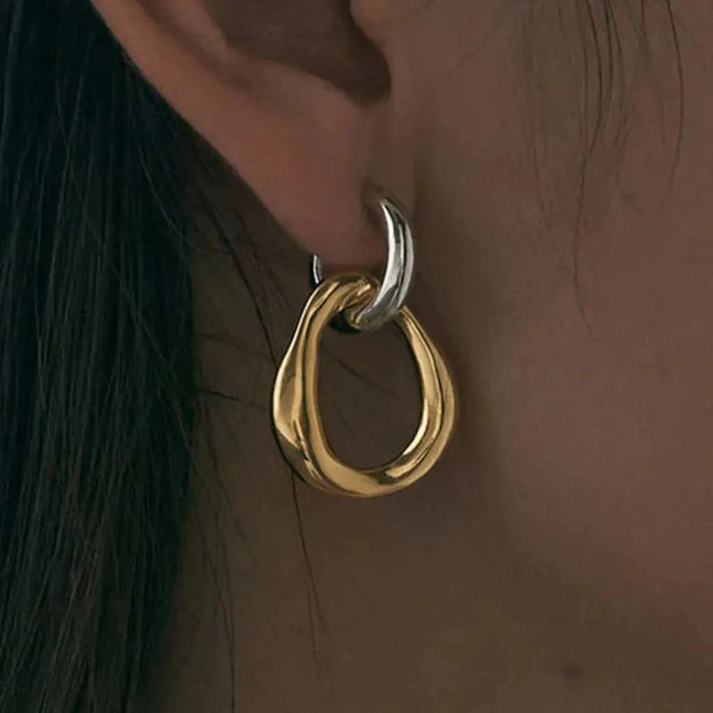 Boucles d’oreilles vintage bicolores