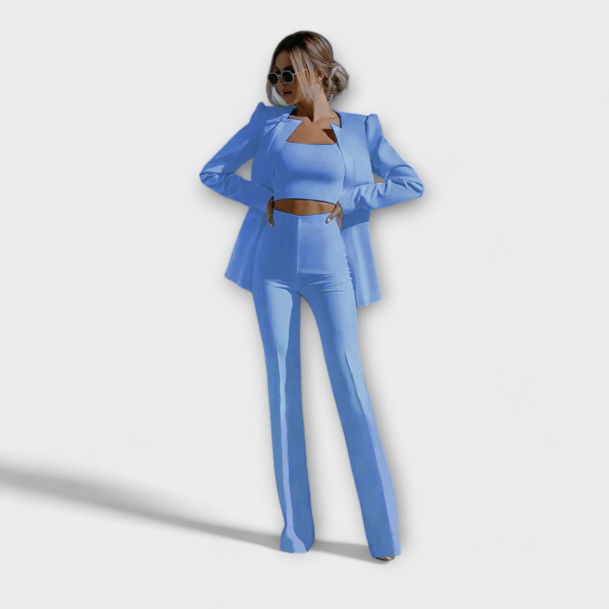 Selina - Ensemble 3 Pièces Blanc avec Blazer