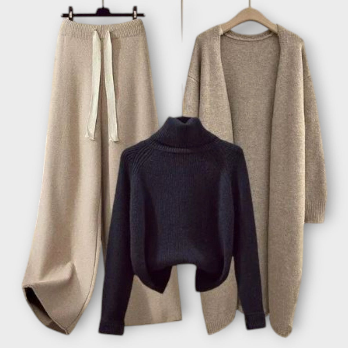 Flair - Ensemble Tricoté 3 Pièces Beige