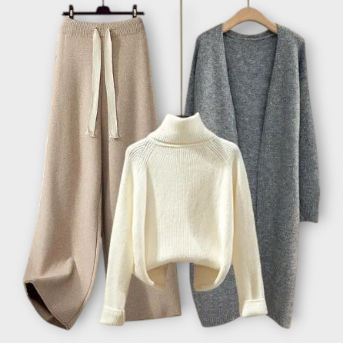 Flair - Ensemble Tricoté 3 Pièces Beige