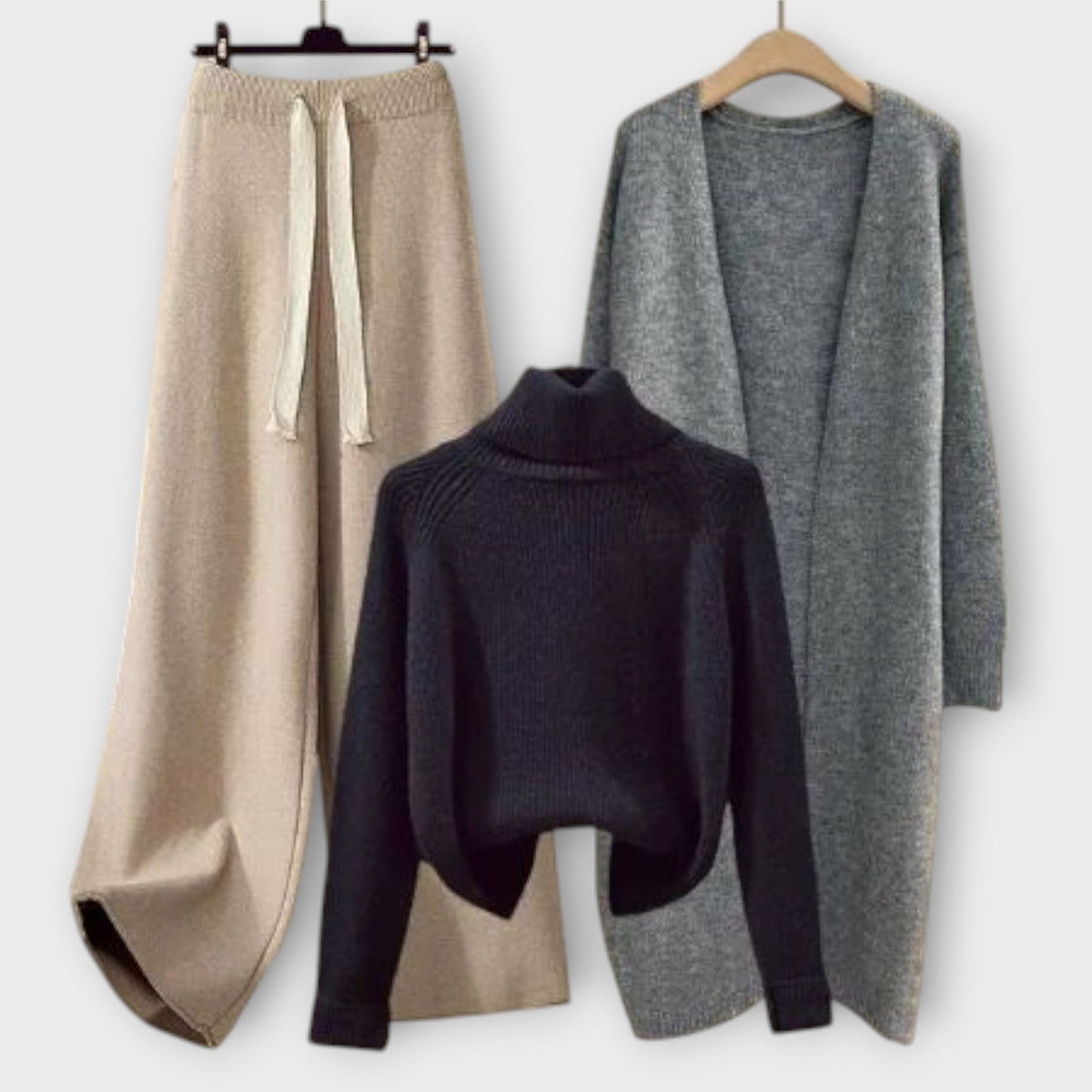 Flair - Ensemble Tricoté 3 Pièces Beige