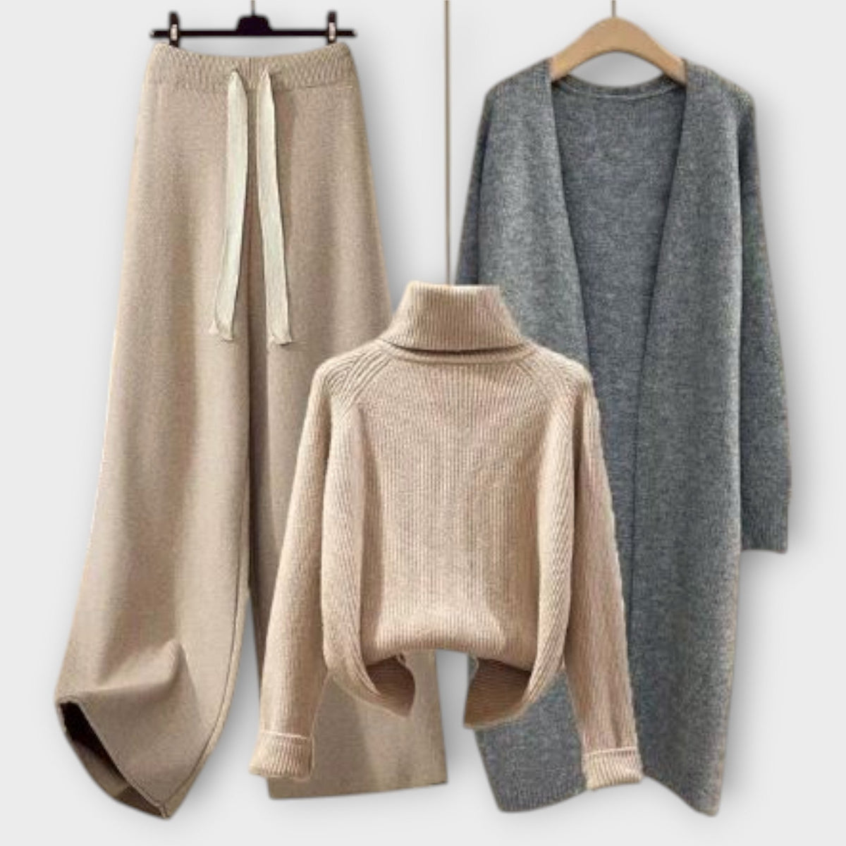 Flair - Ensemble Tricoté 3 Pièces Beige