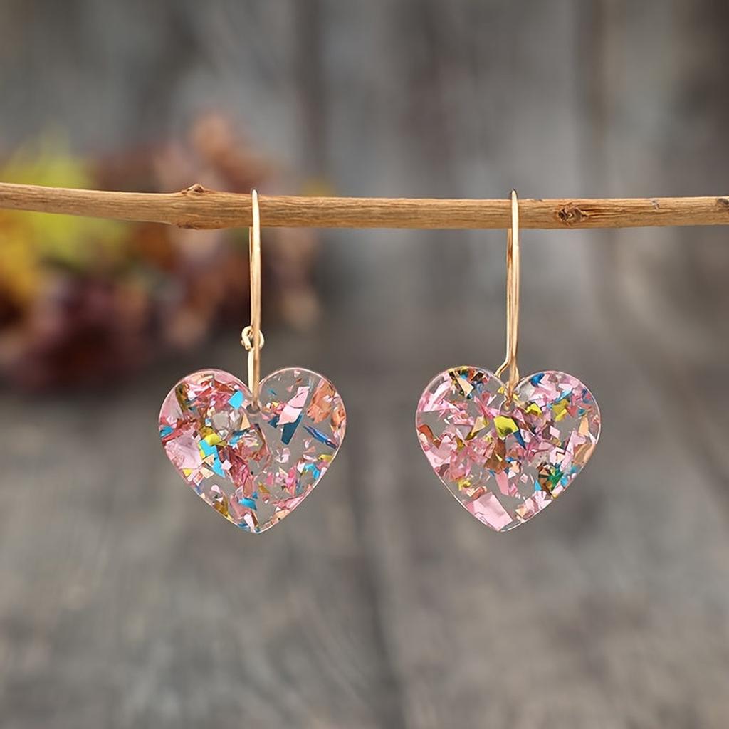 Boucles d’oreilles cœur « Prune sucrée » | Doré