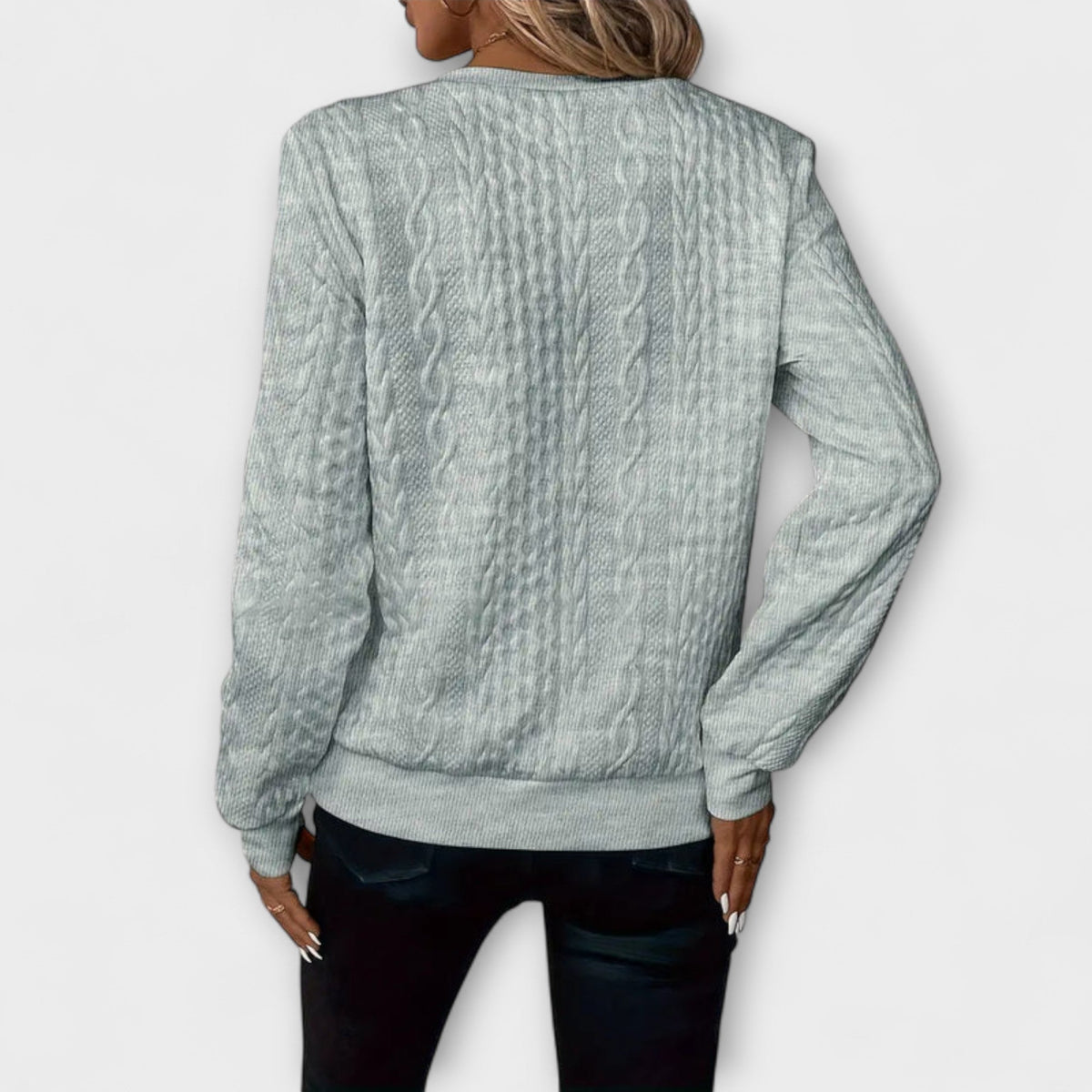 Joy - Pull Tricoté Élégant Blanc à Torsades