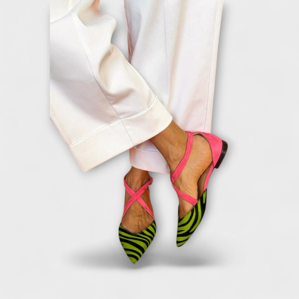 Sieghild - Slingbacks Zébrées Roses