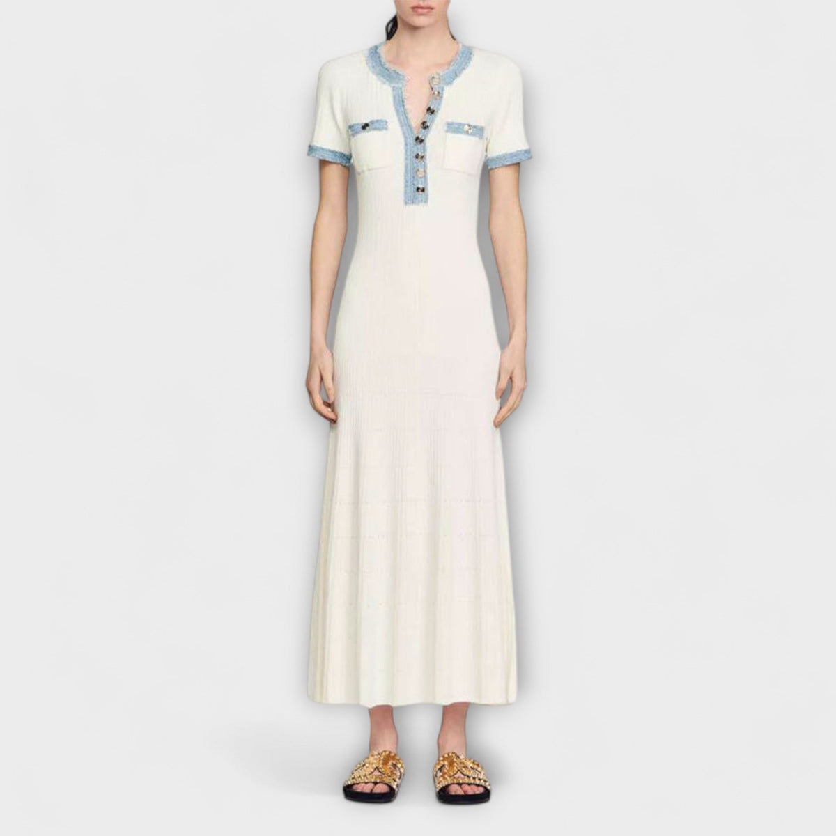 Alecia - Robe Longue Blanche Structurée