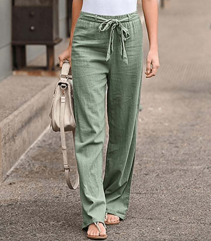 Joleen - Pantalon Détente Femme Avec Cordon Et Taille Élastique