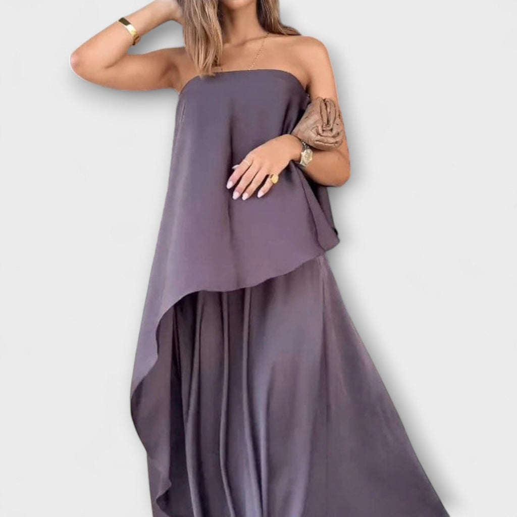 Ruby - Ensemble Gris avec Bandeau et Jupe