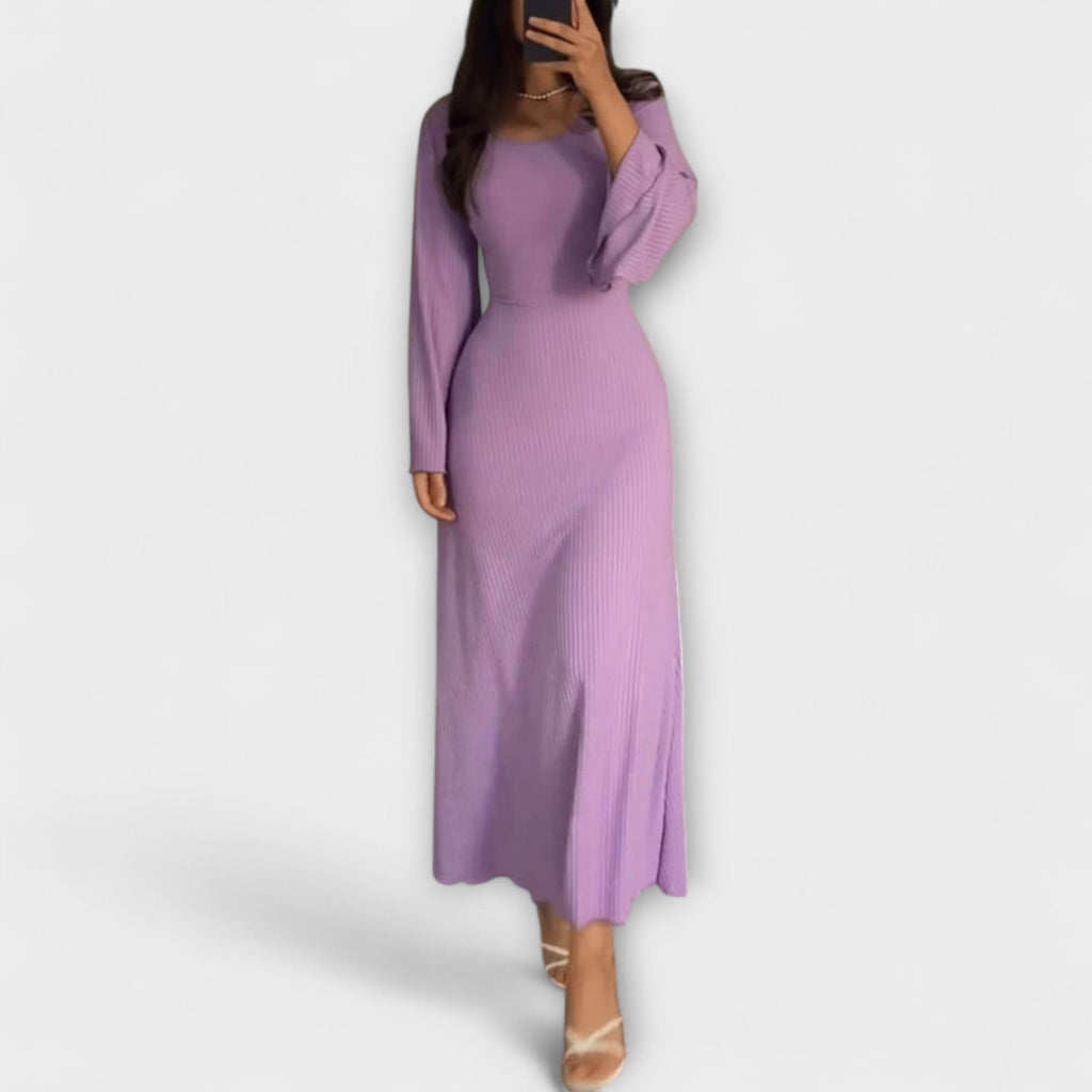 Jocelyn - Robe Tricotée Chic à Détail Taille