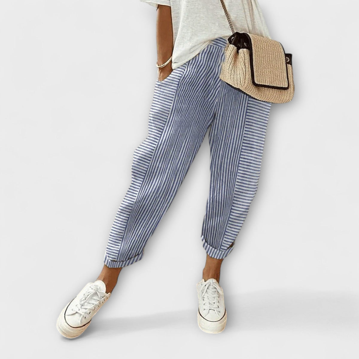 Bärbel - Pantalon Confortable à Rayures