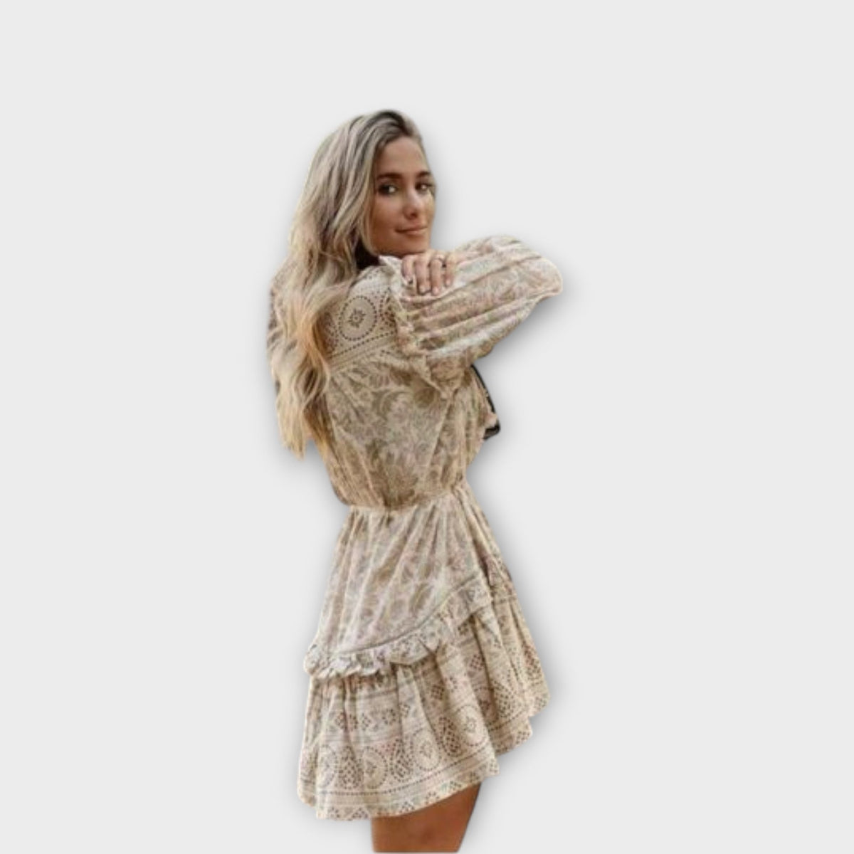 Miliani - Robe Bohème Dorée à Volants