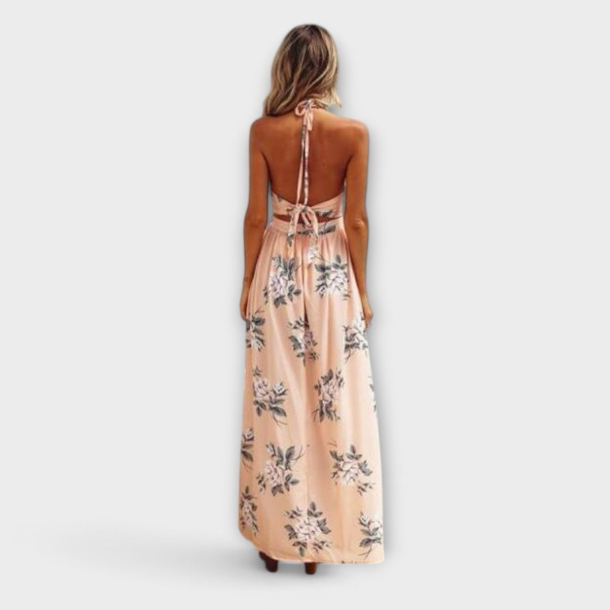 Epona - Robe Longue Bohème Crème à Motif Floral