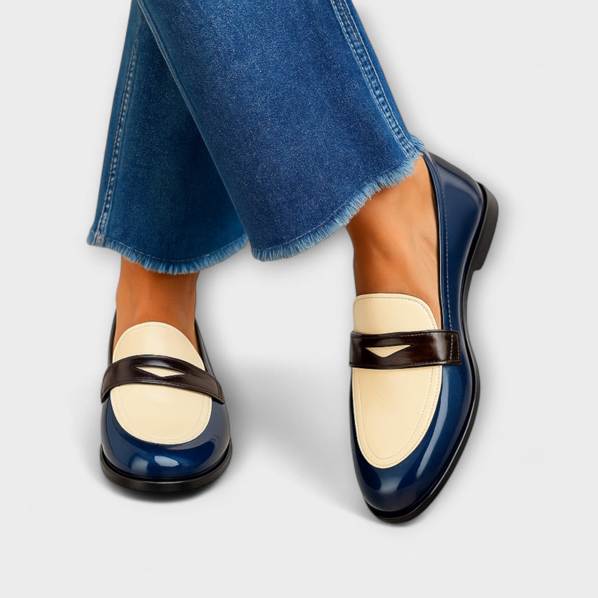 Brunhilde - Mocassins Vernis Bicolores