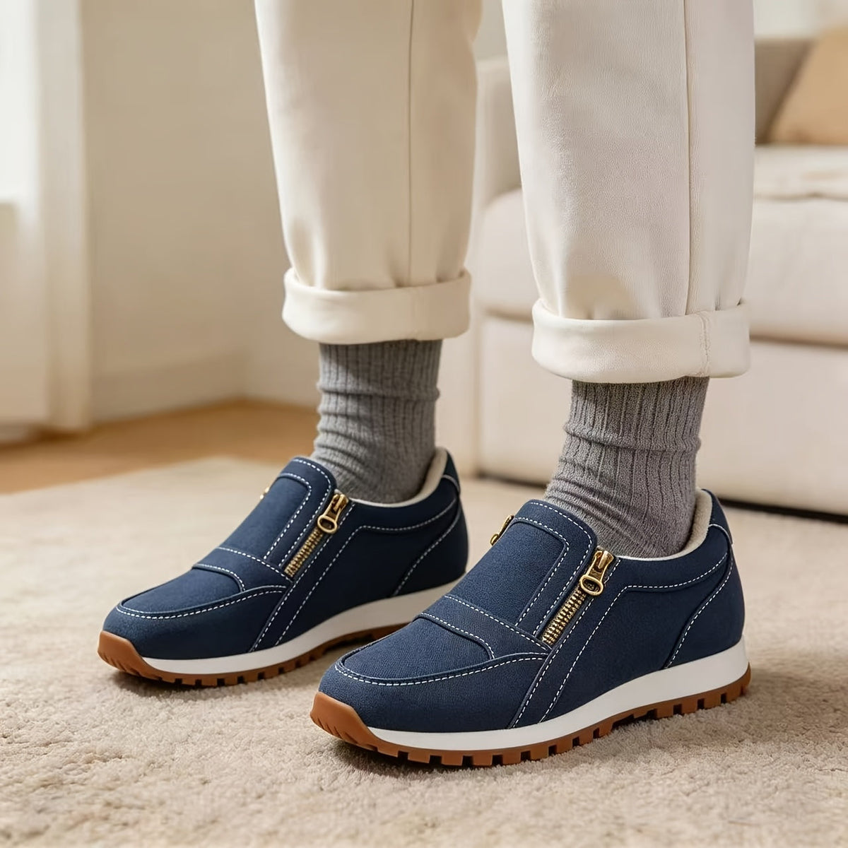 Janne - Basket slip-on chaude à double fermeture éclair
