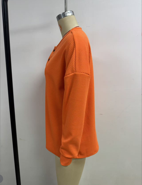 Hélène – Pull col tunisien en maille gaufrée