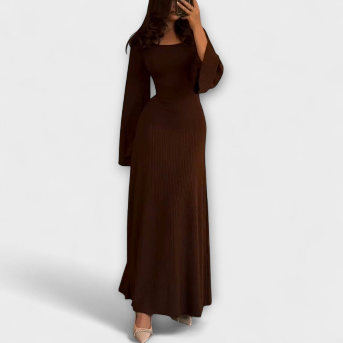 Jocelyn - Robe Tricotée Chic à Détail Taille