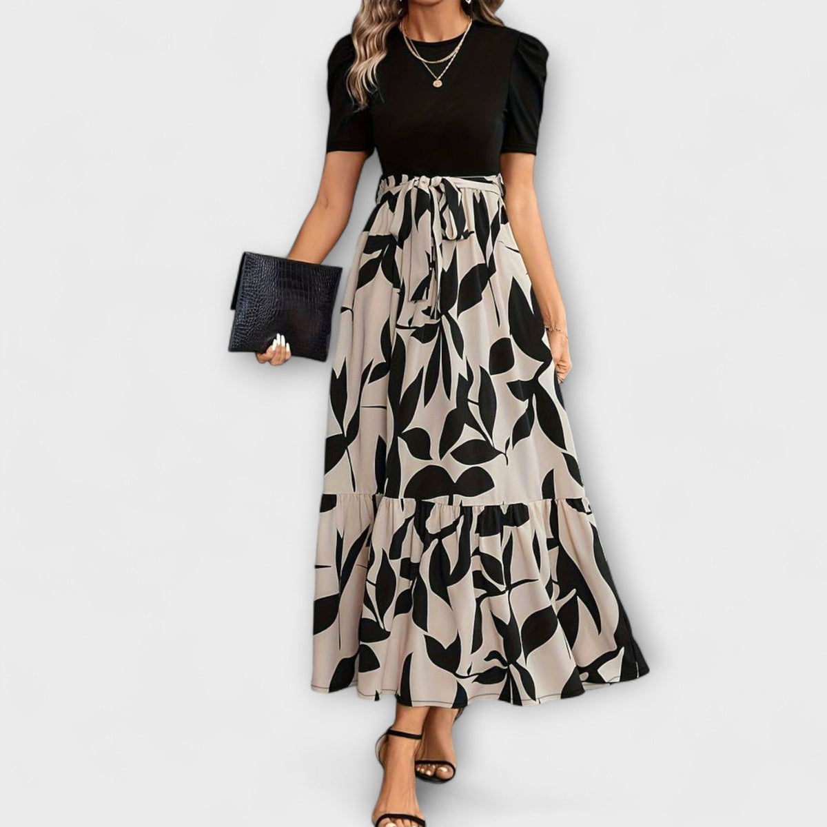 Luna - Robe d'Été Crème à Motif Floral