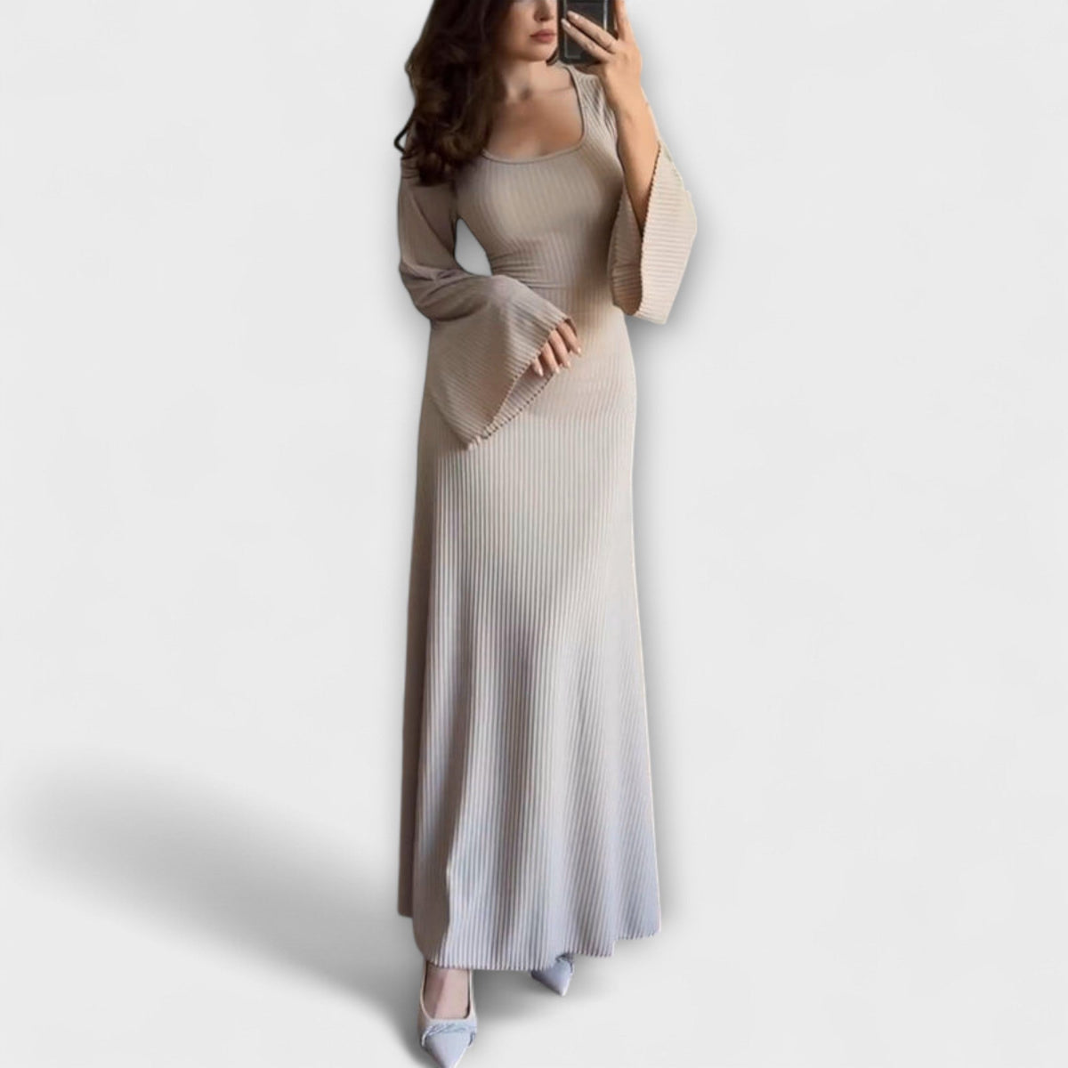 Jocelyn - Robe Tricotée Chic à Détail Taille