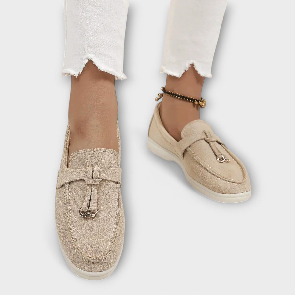Gerlinde - Mocassins Beiges Élégants