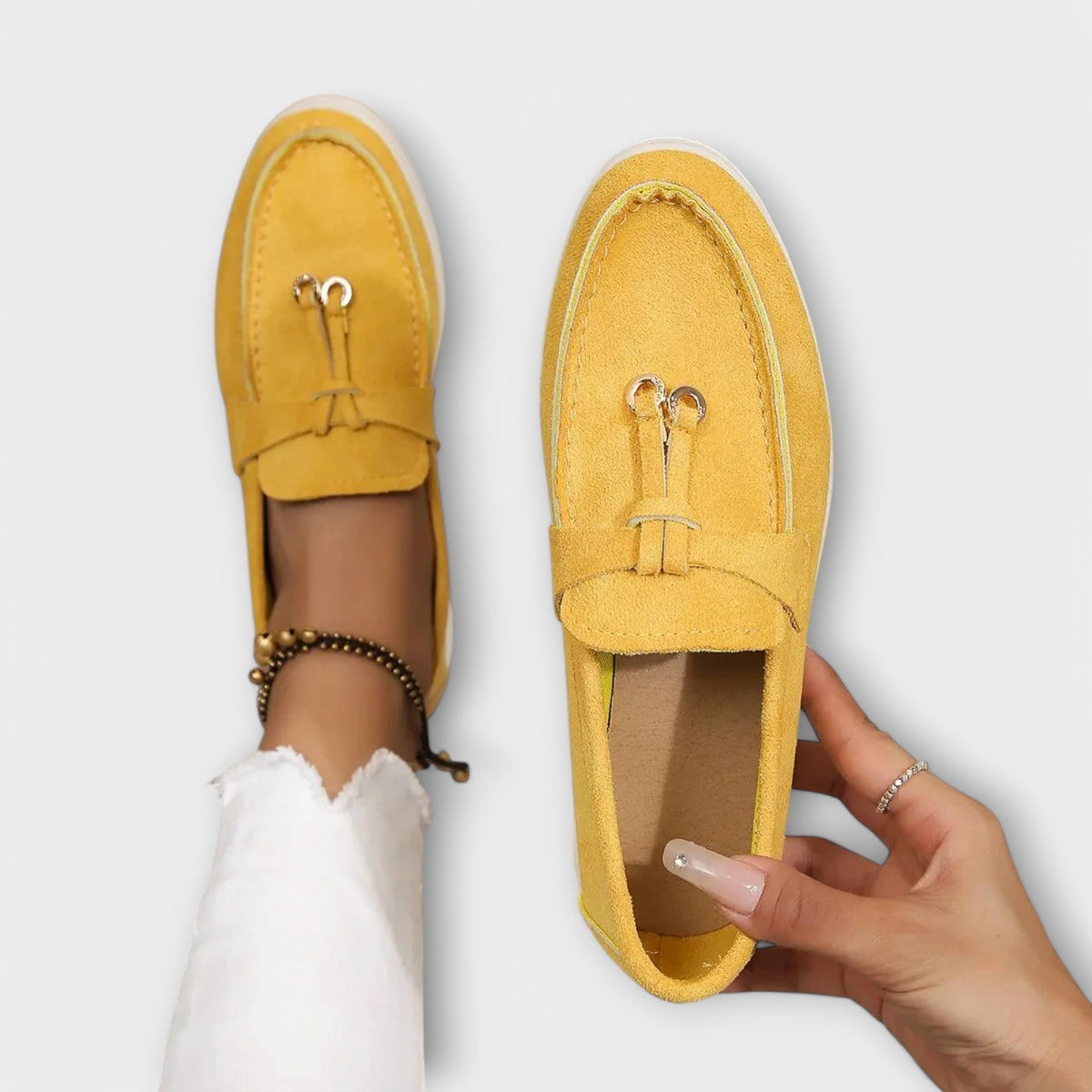 Gerlinde - Mocassins Beiges Élégants