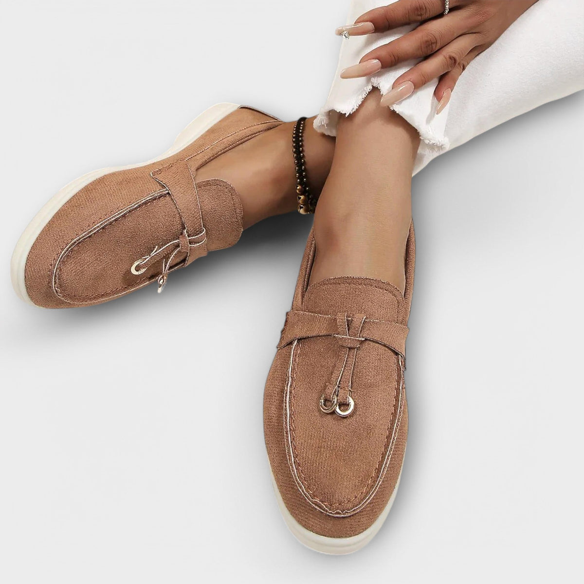Gerlinde - Mocassins Beiges Élégants
