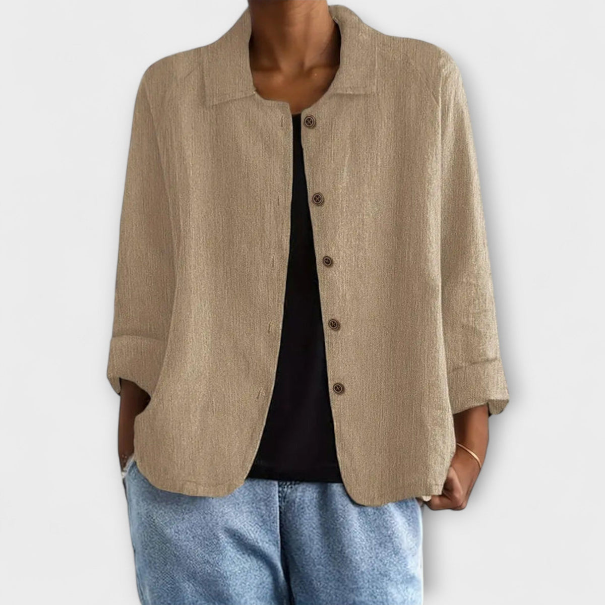 Mira - Cardigan Léger Rose Poudré