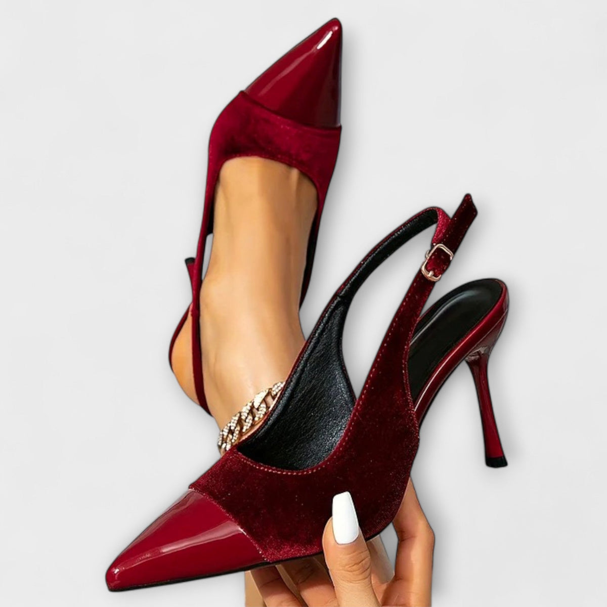 Klothilde - Slingbacks en Velours Patchwork