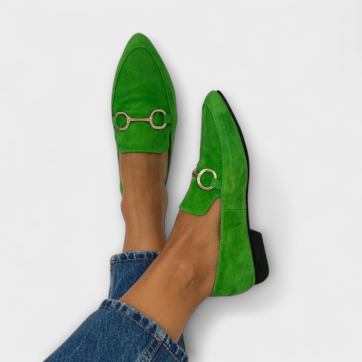 Klara - Mocassins Pointus Verts