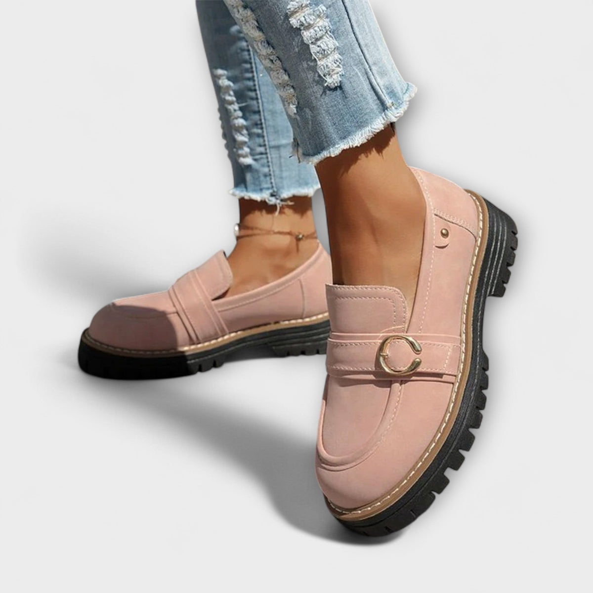 Notburga - Mocassins Plateforme Beiges