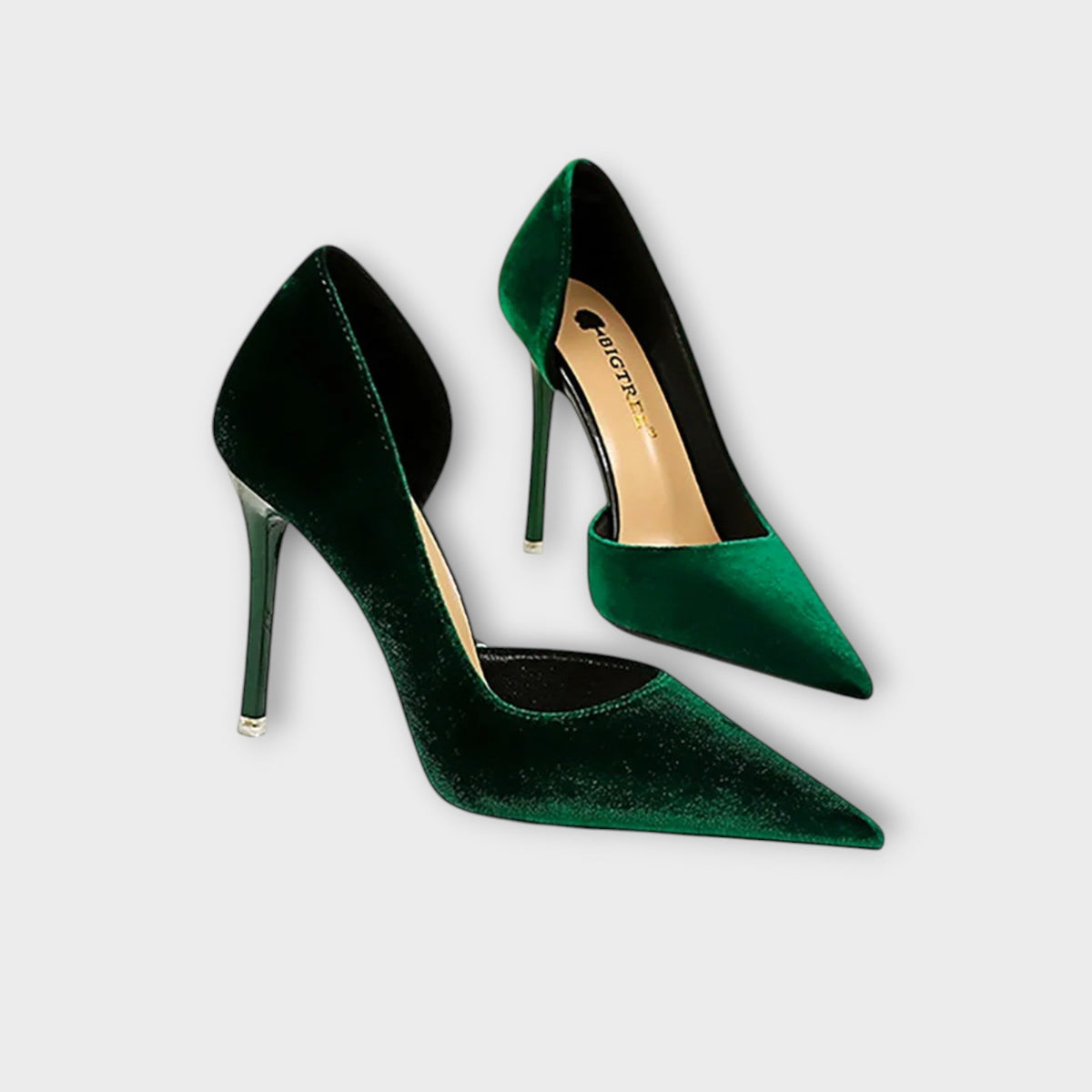 Brunhild - Stilettos en Velours Verts