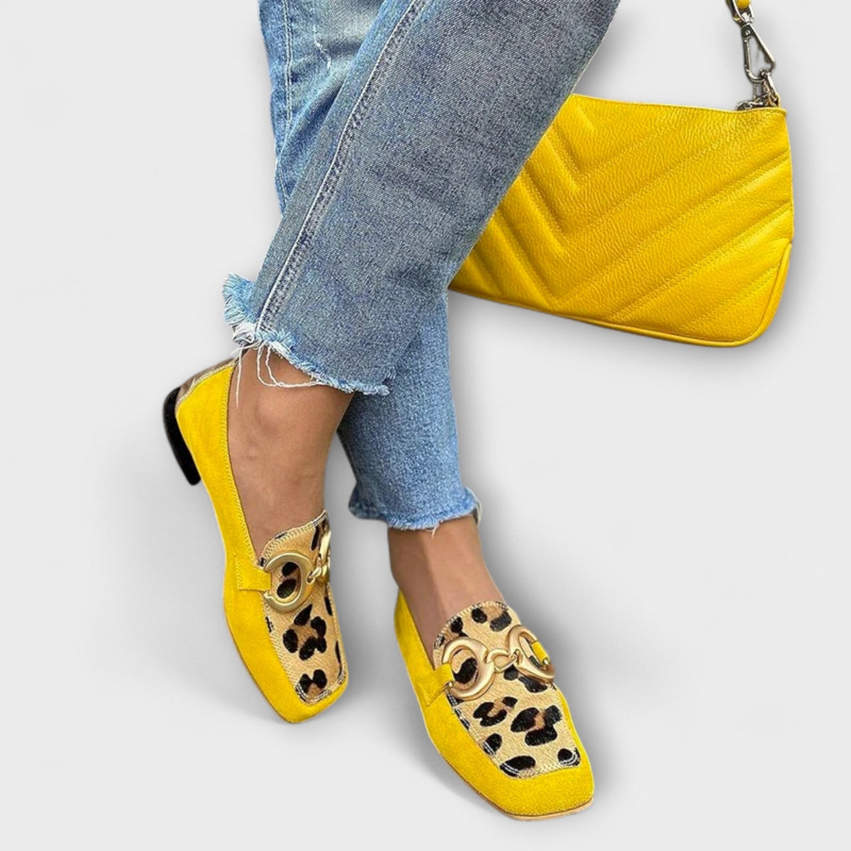 Klothilde - Mocassins Léopard Jaunes