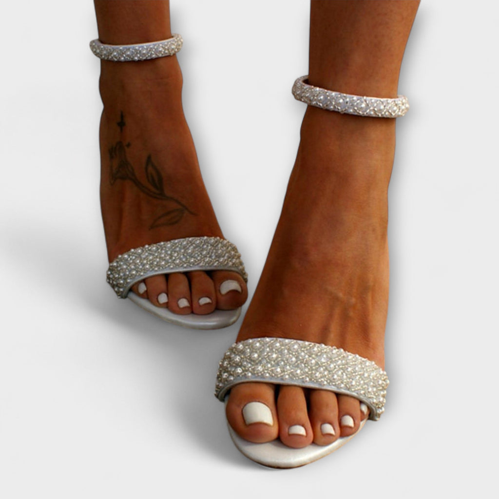 Marga - Sandalettes de Mariée Perlées
