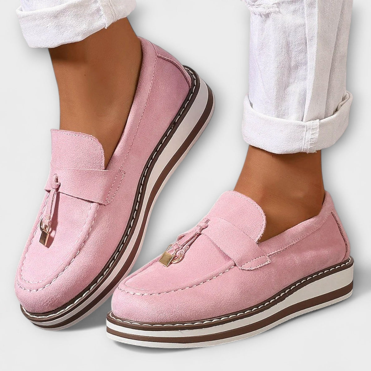 Helga - Mocassins Plateforme Roses