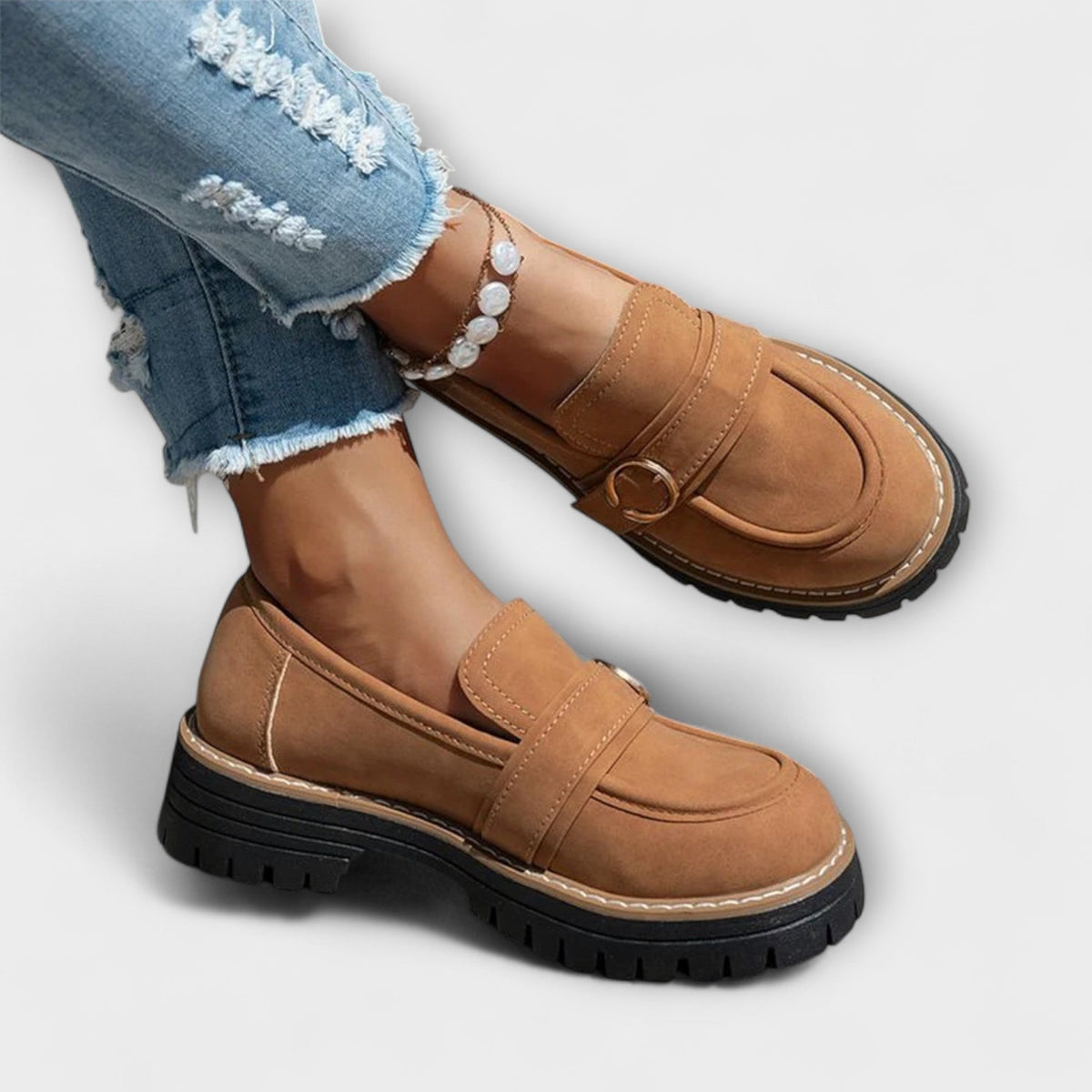 Notburga - Mocassins Plateforme Beiges