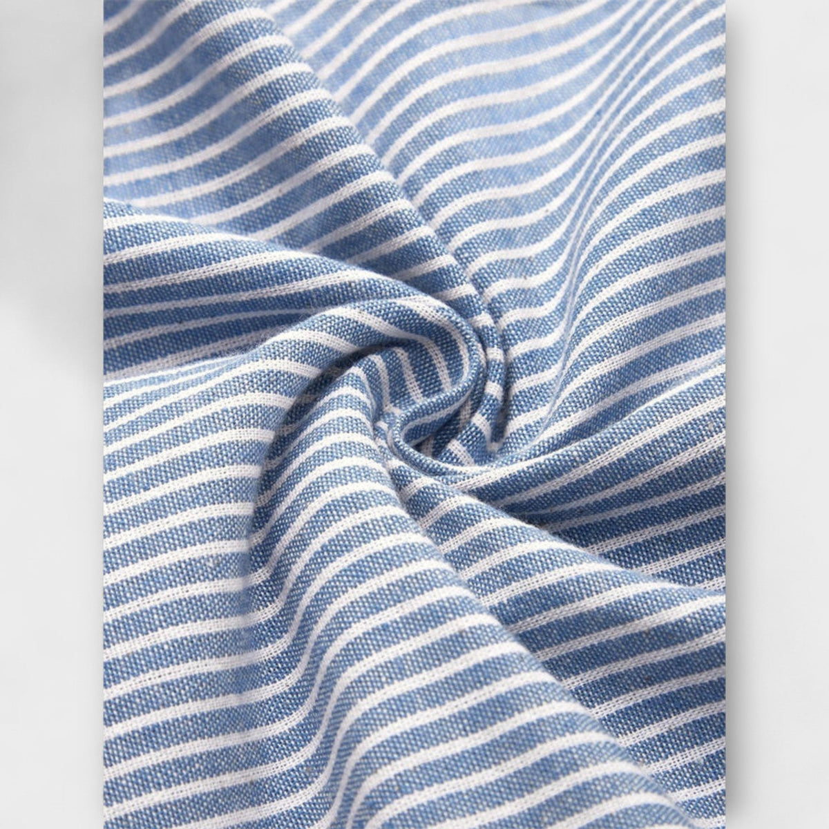 Luisa - Robe Midi Premium Bleu Clair Rayée