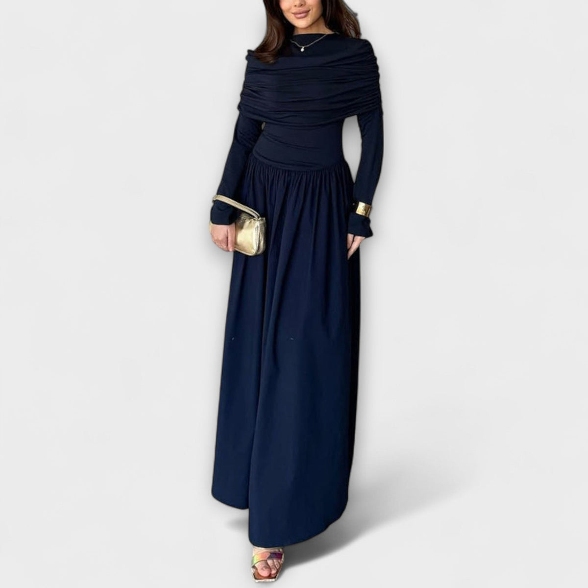 Jessica - Robe Plissée Décontractée Violette