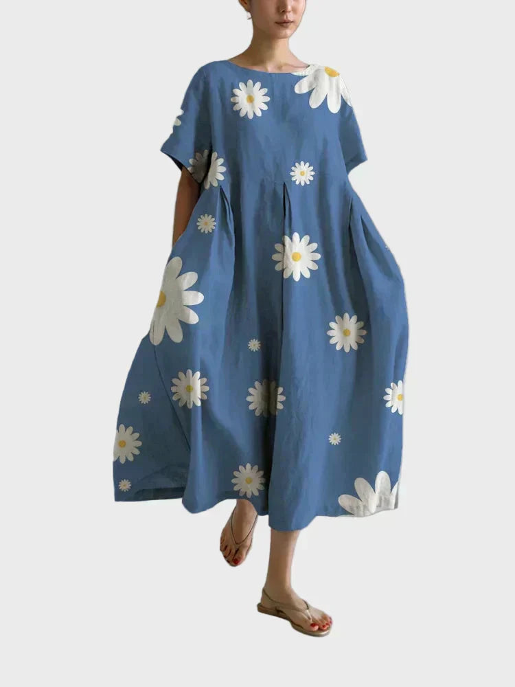Robe Bleue à Marguerites