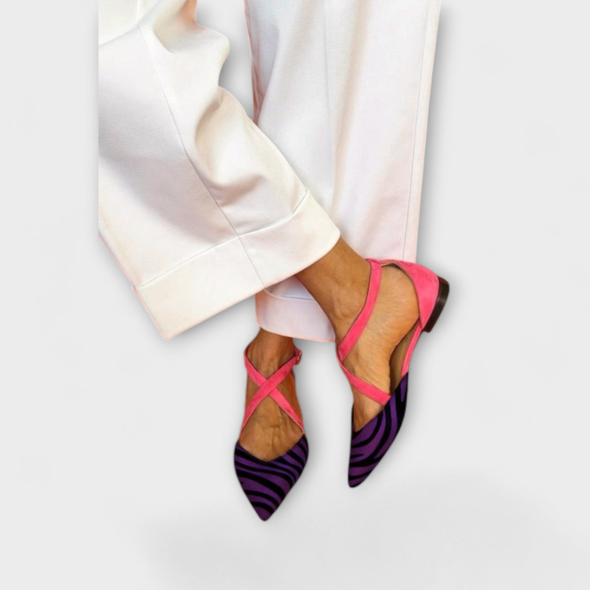 Sieghild - Slingbacks Zébrées Roses