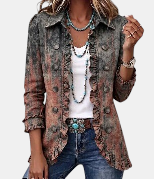 Flavia | Veste vintage dégradée texturée à volants