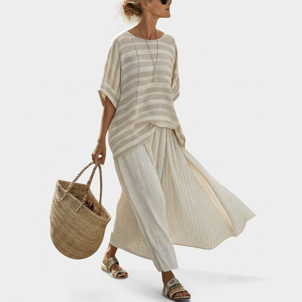Isaura - Ensemble en Lin Élégant Beige