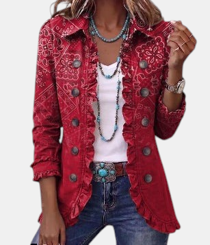 Gaia | Veste bohème paisley ombrée à volants