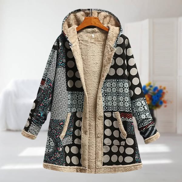 Alessia | Manteau à Motif Patchwork à Pois