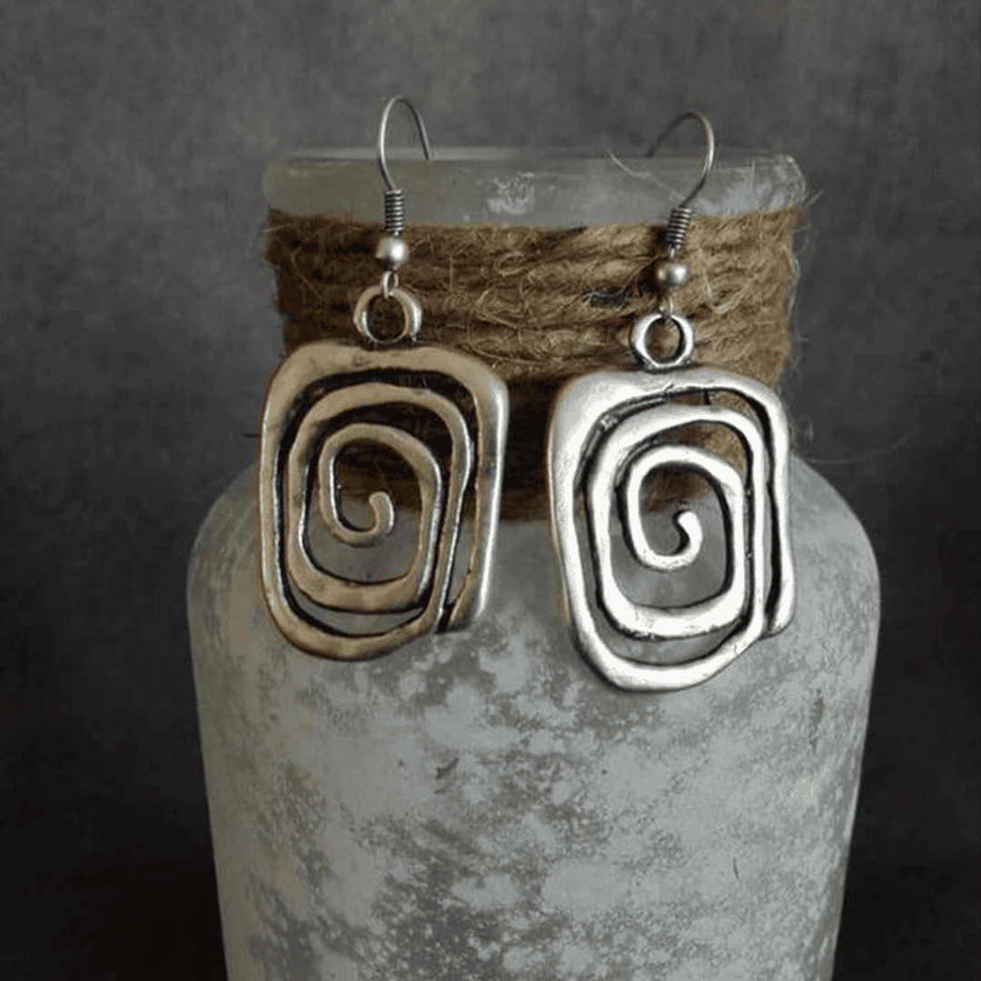 Vintage-Spiralohrringe in Silber