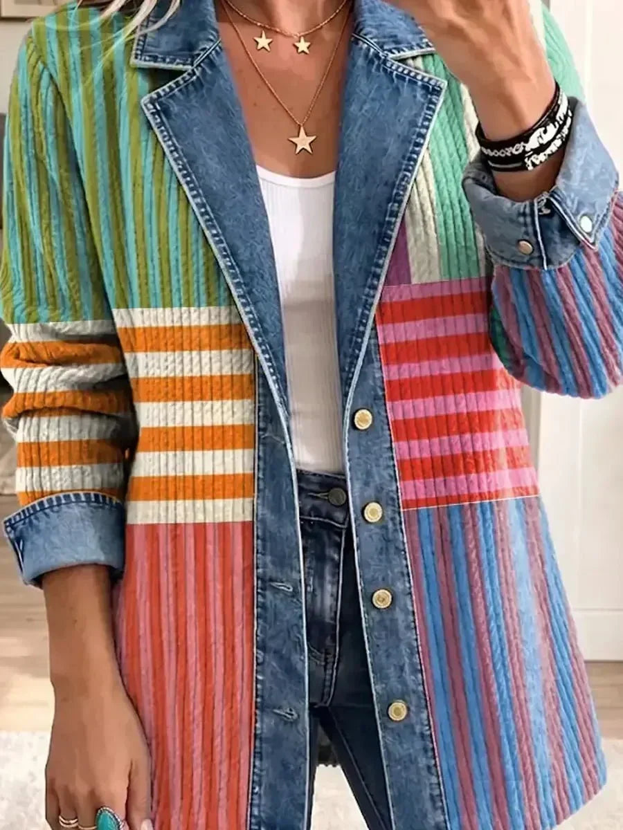 Samantha | Veste à imprimé géométrique rétro
