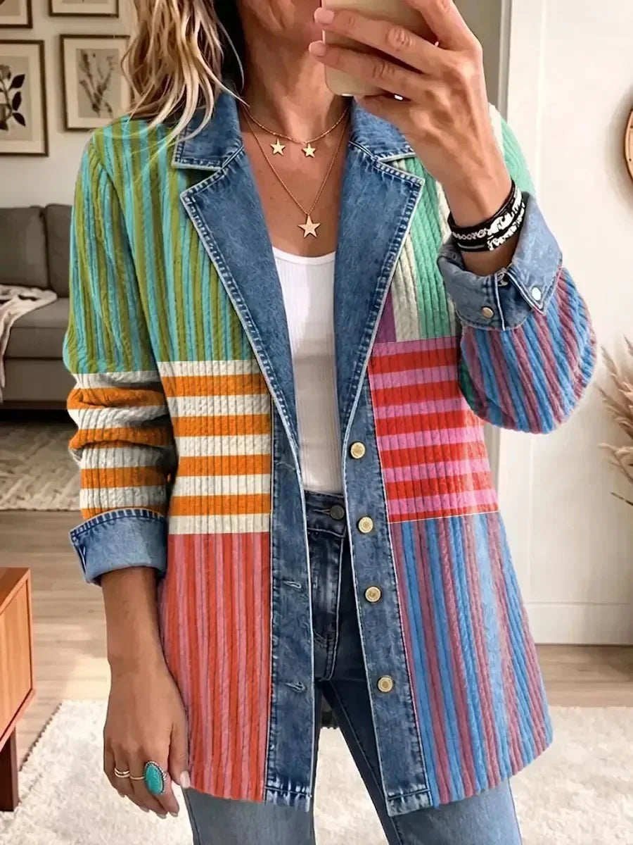 Samantha | Veste à imprimé géométrique rétro